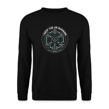 Je maintiens le bloc opératoire en marche - Technologie médicale - Sweat-shirt Unisexe - noir - Devant - Alina (178cm) & Michal (187cm)