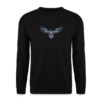 Geometric Eagle Blue - Unisex Sweatshirt - black - Front - Alina (178cm) & Michal (187cm)