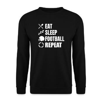 Eat Sleep Football Replay - Unisex Sweatshirt - black - Front - Alina (178cm) & Michal (187cm)
