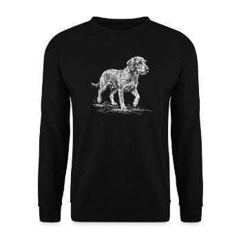 Dackel Sketch – Minimalistisches Hund Design - Unisex Pullover - Schwarz - Vorne - Alina (178cm) & Michal (187cm)