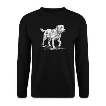Labrador Sketch White – Minimalist Design - Unisex Sweatshirt - black - Front - Alina (178cm) & Michal (187cm)