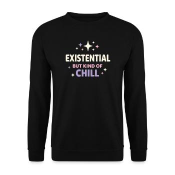 Existenzieller Humor, Nihilismus, Humor, - Unisex Pullover - Schwarz - Vorne - Alina (178cm) & Michal (187cm)
