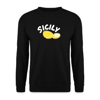 Sicily Zitronen Illustration - Sicily - Unisex Pullover - Schwarz - Vorne - Alina (178cm) & Michal (187cm)