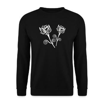 Roses - Unisex Sweatshirt - black - Front - Alina (178cm) & Michal (187cm)