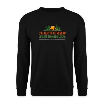 J’ai quitté les réseaux je suis en mode loca - Sweat-shirt Unisexe - noir - Devant - Alina (178cm) & Michal (187cm)