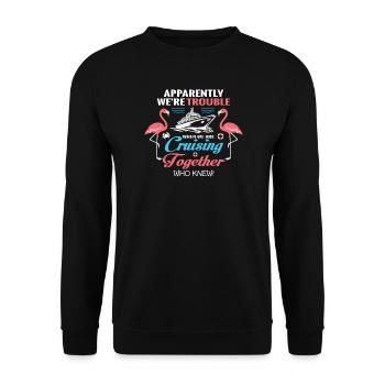 Faire des croisières ensemble Flamingos : plaisir - Sweat-shirt Unisexe - noir - Devant - Alina (178cm) & Michal (187cm)