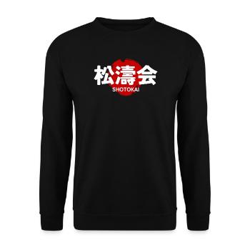 Shotokai Karate Martial Sport GYM Japanische Kanji - Unisex Pullover - Schwarz - Vorne - Alina (178cm) & Michal (187cm)