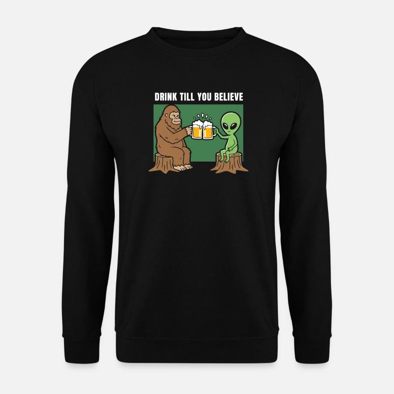Cheers with Alien and Sasquatch - Unisex Sweatshirt - black