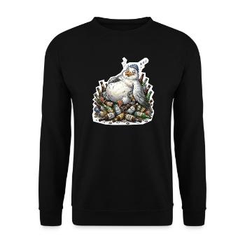Bière mouette ivre - Sweat-shirt Unisexe - noir - Devant - Alina (178cm) & Michal (187cm)