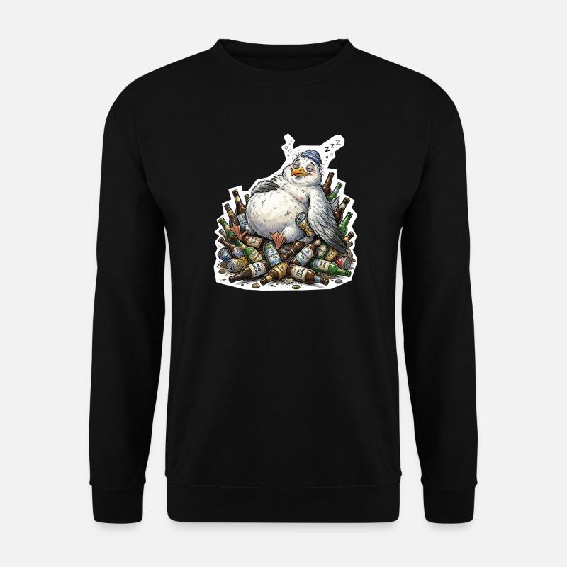 Betrunkene Möwe Bier - Unisex Pullover - Schwarz