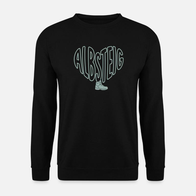Albsteig Herz mit Wanderstiefel - Unisex Pullover - Schwarz
