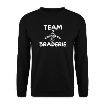 Team Braderie Minimalist Style Humor - Unisex Sweatshirt - black - Front - Alina (178cm) & Michal (187cm)