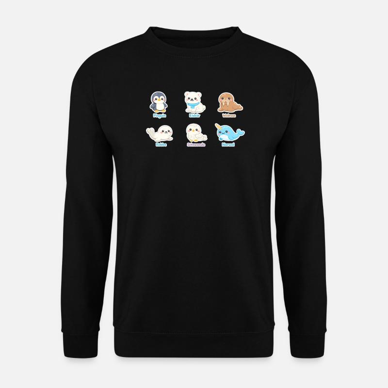 Kuschelige Arktis-Tierwelt - Unisex Pullover - Schwarz