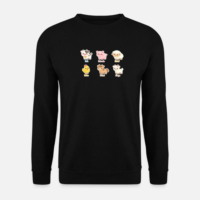 Kuschelige Tierfreunde Stickerset - Unisex Pullover - Schwarz