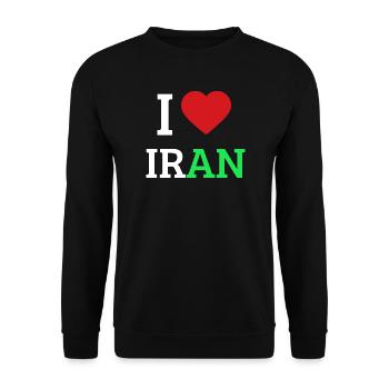I love Iran - I Heart Iran Pride Tee - Unisex Sweatshirt - black - Front - Alina (178cm) & Michal (187cm)