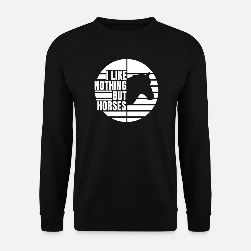 Ich mag Pferde - Unisex Pullover - Schwarz