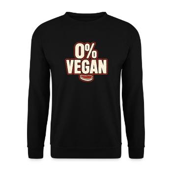 0% Vegan – Retro Statement - Unisex Pullover - Schwarz - Vorne - Alina (178cm) & Michal (187cm)