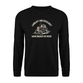 Traktor Landwirt - Retro Dieselduft Design - Unisex Pullover - Schwarz - Vorne - Alina (178cm) & Michal (187cm)