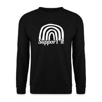 Social Worker Quote Support It Social Work - Unisex Sweatshirt - black - Front - Alina (178cm) & Michal (187cm)