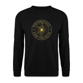 Northern Soul – Keep the Faith - Unisex Pullover - Schwarz - Vorne - Alina (178cm) & Michal (187cm)