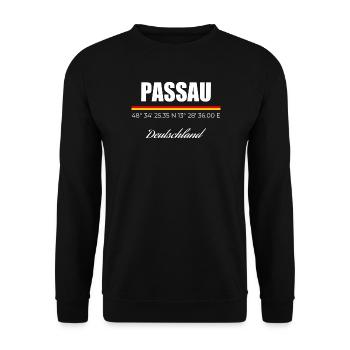 Passau - Unisex Pullover - Schwarz - Vorne - Alina (178cm) & Michal (187cm)