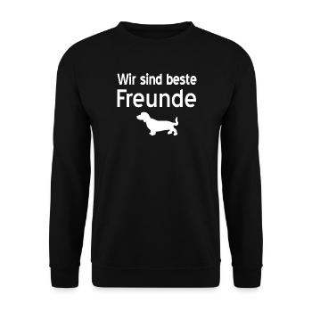 Dackel - Unisex Pullover - Schwarz - Vorne - Alina (178cm) & Michal (187cm)