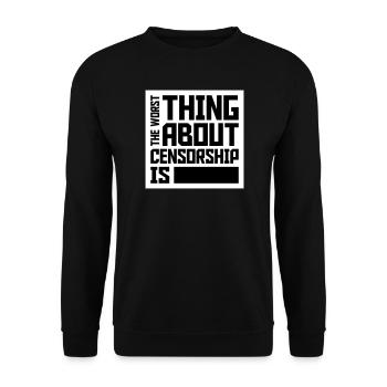 Le pire dans la censure, c’est l’ironie amusante - Sweat-shirt Unisexe - noir - Devant - Alina (178cm) & Michal (187cm)