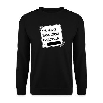 Le pire dans la censure, c’est l’ironie amusante - Sweat-shirt Unisexe - noir - Devant - Alina (178cm) & Michal (187cm)
