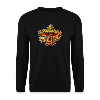 Mexican Fiesta with Guitar - Unisex Sweatshirt - black - Front - Alina (178cm) & Michal (187cm)