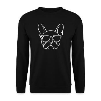 Illustration au trait de bouledogue français Bouledogue amateur - Sweat-shirt Unisexe - noir - Devant - Alina (178cm) & Michal (187cm)