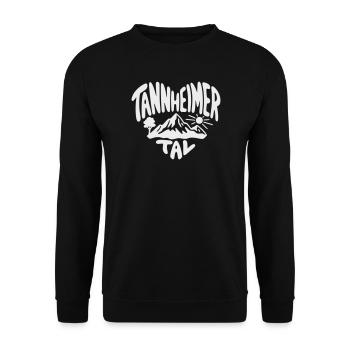 Tannheimer Tal Berglandschaft - Unisex Pullover - Schwarz - Vorne - Alina (178cm) & Michal (187cm)