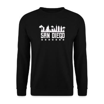 San Diego Skyline Palm Vista - Sweat-shirt Unisexe - noir - Devant - Alina (178cm) & Michal (187cm)
