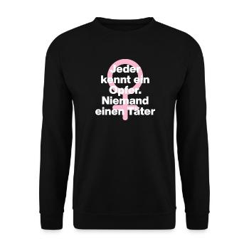 JEDER KENNT OPFER, NIEMAND TÄTER! ♀ FEMALE POWER - Unisex Pullover - Schwarz - Vorne - Alina (178cm) & Michal (187cm)