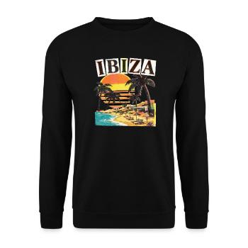Ibiza Urlaub - Unisex Pullover - Schwarz - Vorne - Alina (178cm) & Michal (187cm)