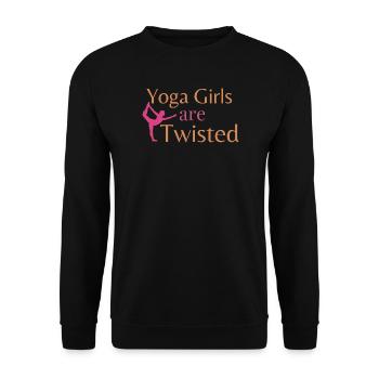 Les filles du yoga sont tordues - Drôle de jeu de mots et namasté sur le yoga - Sweat-shirt Unisexe - noir - Devant - Alina (178cm) & Michal (187cm)