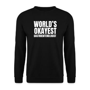 World's Okayest Gastroenterologist - Funny GI - Unisex Sweatshirt - black - Front - Alina (178cm) & Michal (187cm)