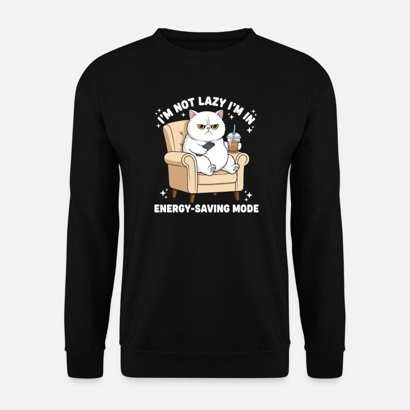 Energiesparmodus Katze - Unisex Pullover - Schwarz