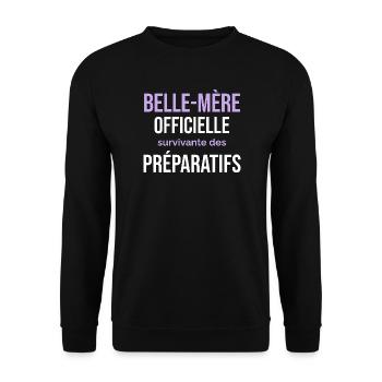 Belle-Mère Officielle — Survivante des Préparatifs - Sweat-shirt Unisexe - noir - Devant - Alina (178cm) & Michal (187cm)