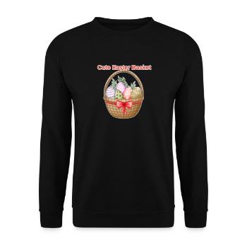 Süßes Osterkorb-Shirt – Ostereier-Tee - Unisex Pullover - Schwarz - Vorne - Alina (178cm) & Michal (187cm)