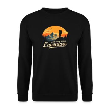 Aventure au sommet - Sweat-shirt Unisexe - noir - Devant - Alina (178cm) & Michal (187cm)