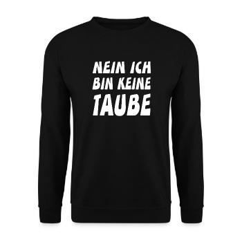 Tauben - Unisex Pullover - Schwarz - Vorne - Alina (178cm) & Michal (187cm)