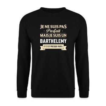 Je Ne Suis Pas Parfait Mais Je Suis Un Barthele... - Sweat-shirt Unisexe - noir - Devant - Alina (178cm) & Michal (187cm)