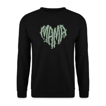 Mama Herz Naturschrift - Unisex Pullover - Schwarz - Vorne - Alina (178cm) & Michal (187cm)
