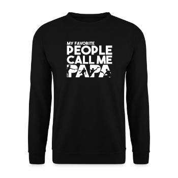 Mes personnes préférées m’appellent papa frisbee dad - Sweat-shirt Unisexe - noir - Devant - Alina (178cm) & Michal (187cm)