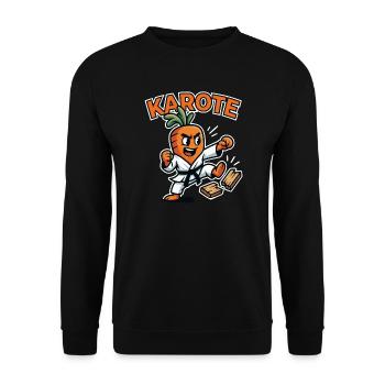 Les enfants de karaté, t-shirt drôle de carotte de karaté - Sweat-shirt Unisexe - noir - Devant - Alina (178cm) & Michal (187cm)