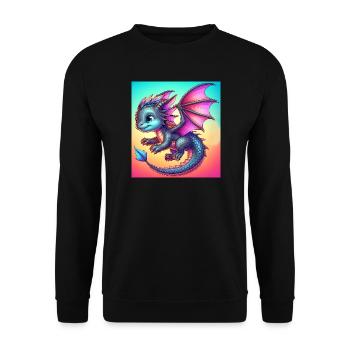dragon - Sweat-shirt Unisexe - noir - Devant - Alina (178cm) & Michal (187cm)