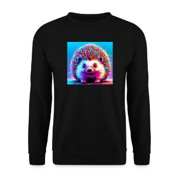 hedgehog - Unisex Sweatshirt - black - Front - Alina (178cm) & Michal (187cm)