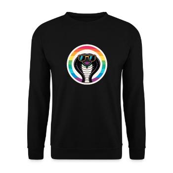 Royal Cobra Rainbow Retro Eyeglasses - Unisex Sweatshirt - black - Front - Alina (178cm) & Michal (187cm)