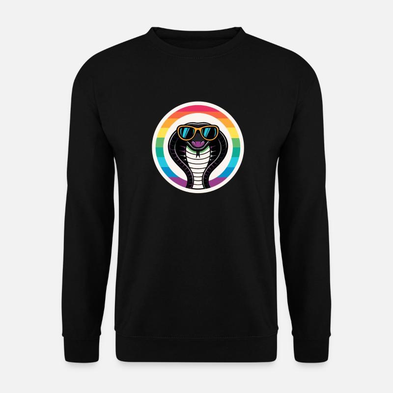 Royal Cobra Rainbow Retro Eyeglasses - Unisex Sweatshirt - black
