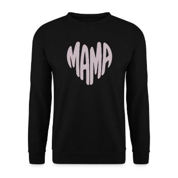Mom Heart Typography - Unisex Sweatshirt - black - Front - Alina (178cm) & Michal (187cm)